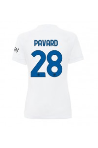 Inter Milan Benjamin Pavard #28 Jalkapallovaatteet Naisten Vieraspaita 2023-24 Lyhythihainen